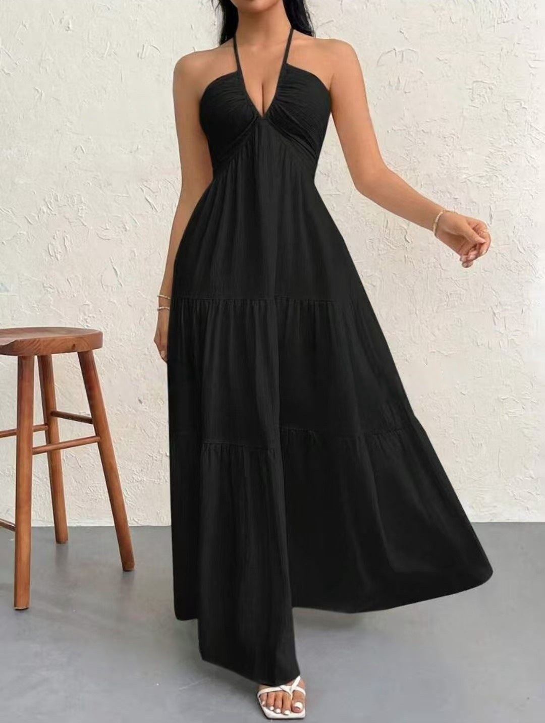 # Off-Shoulder Waist-Defining Dress