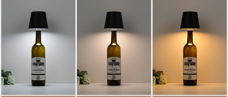 LED Ambient Table Lamp with Insert-Type Wine Bottle Design