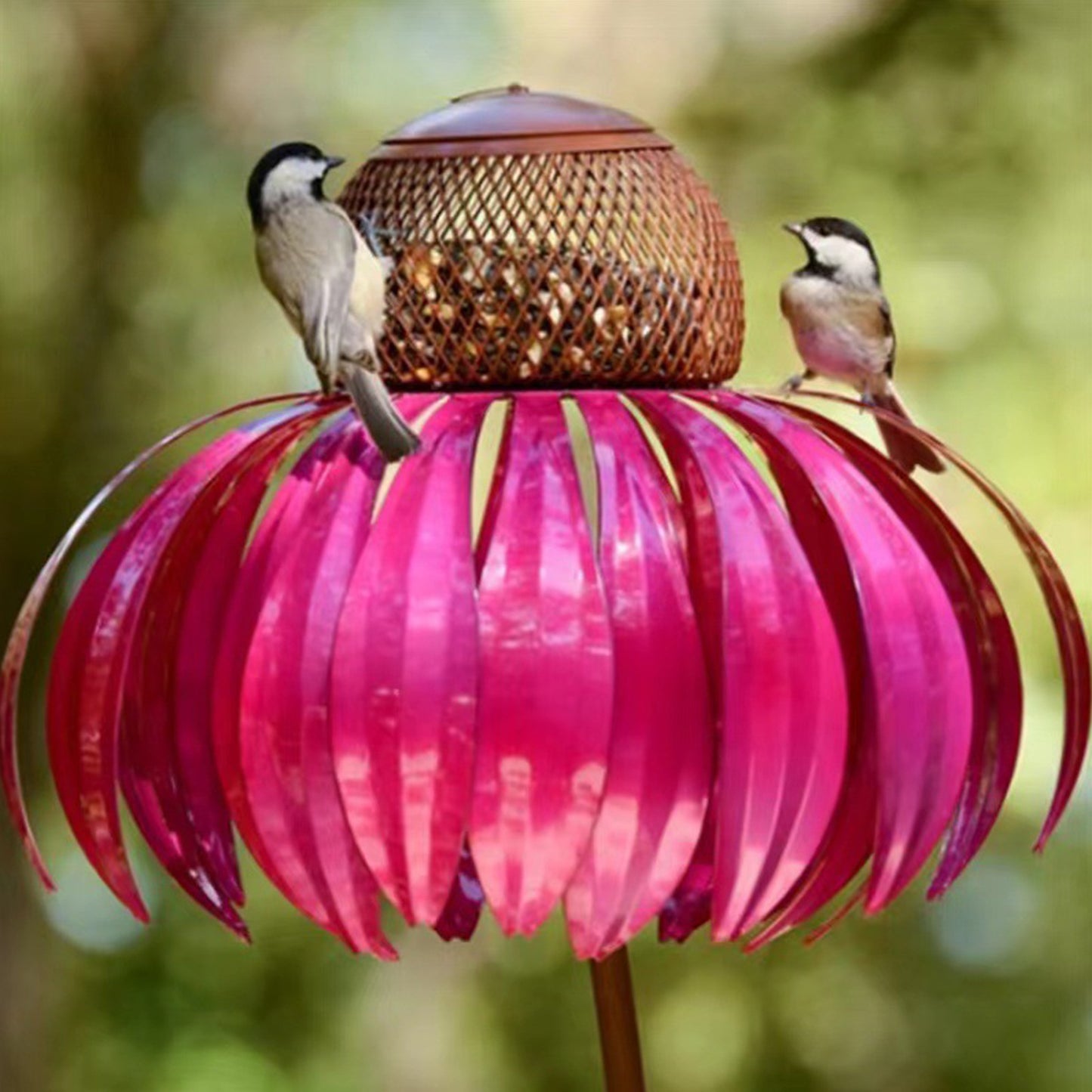 **(Metal Flower Bird Feeder)**