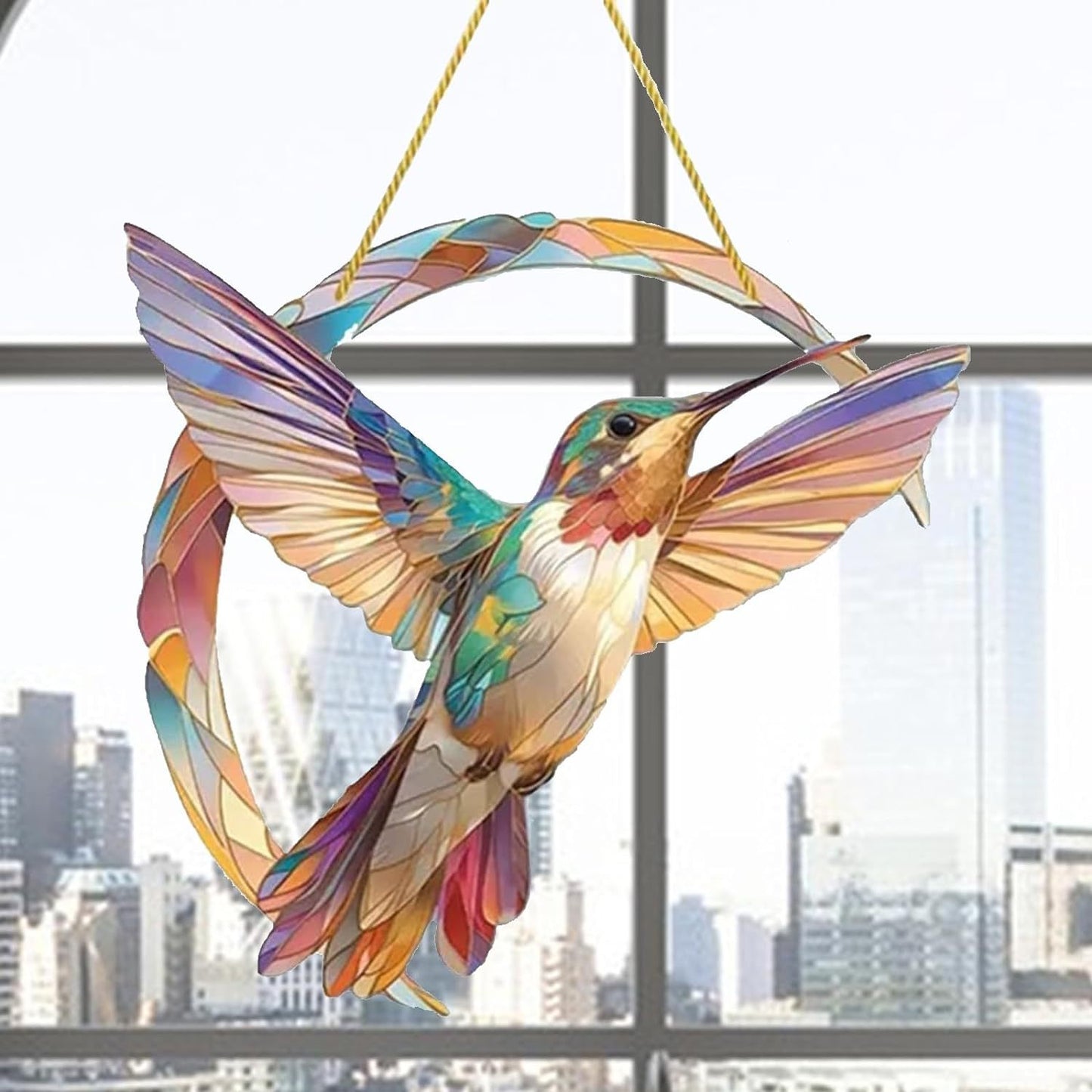 **Transparent Acrylic Hummingbird Wall Hanging Ornament**