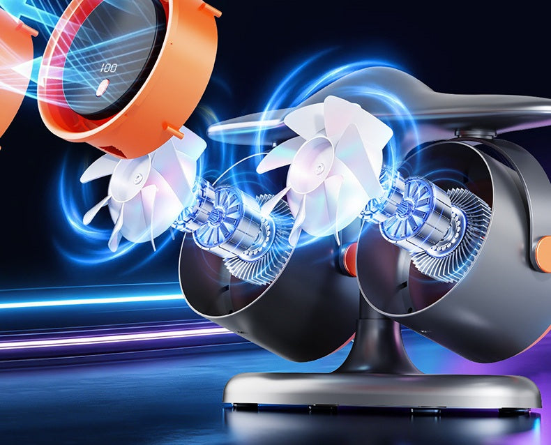 # Dual-Head Desktop Turbine Circulator Fan