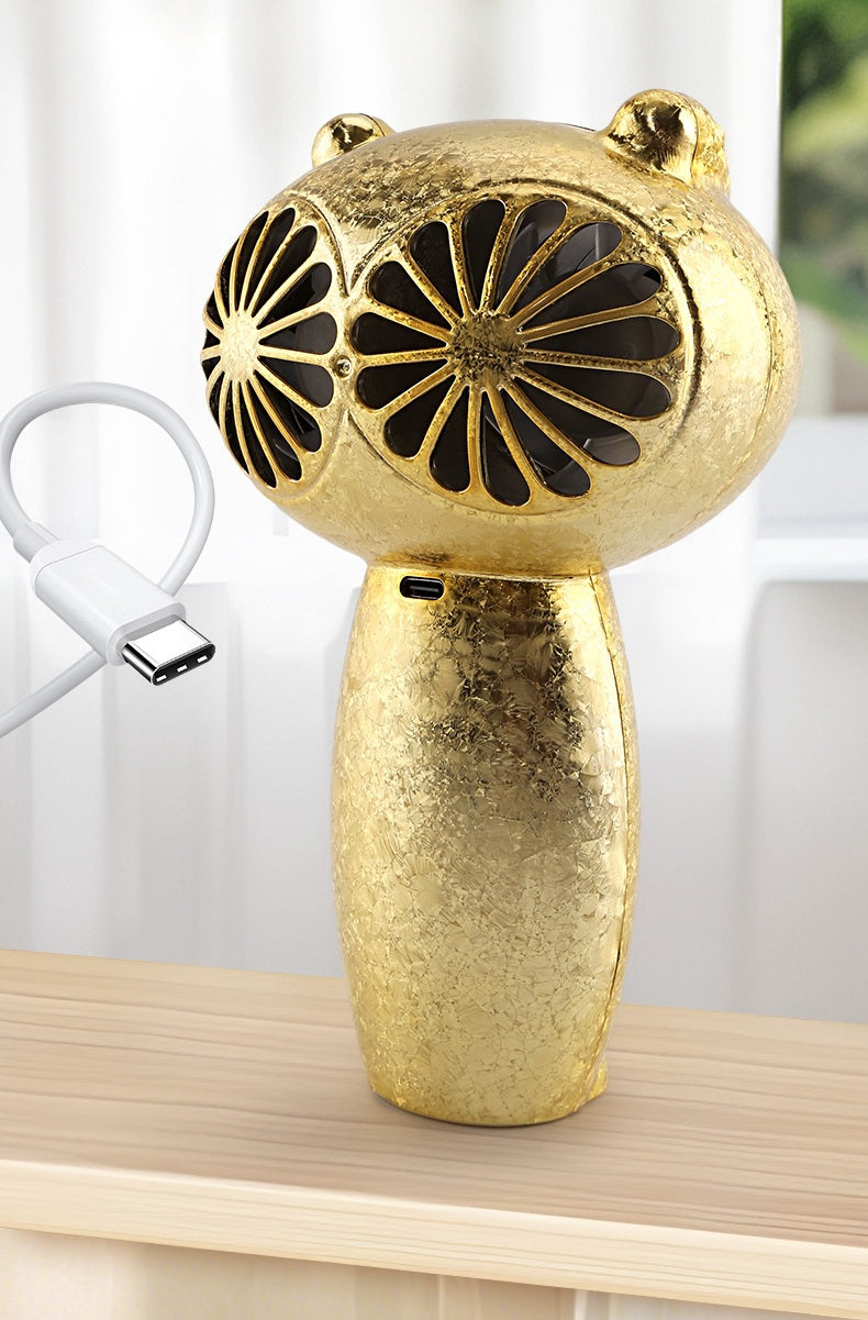 # Owl-Shaped Dual-Turbine Handheld Fan