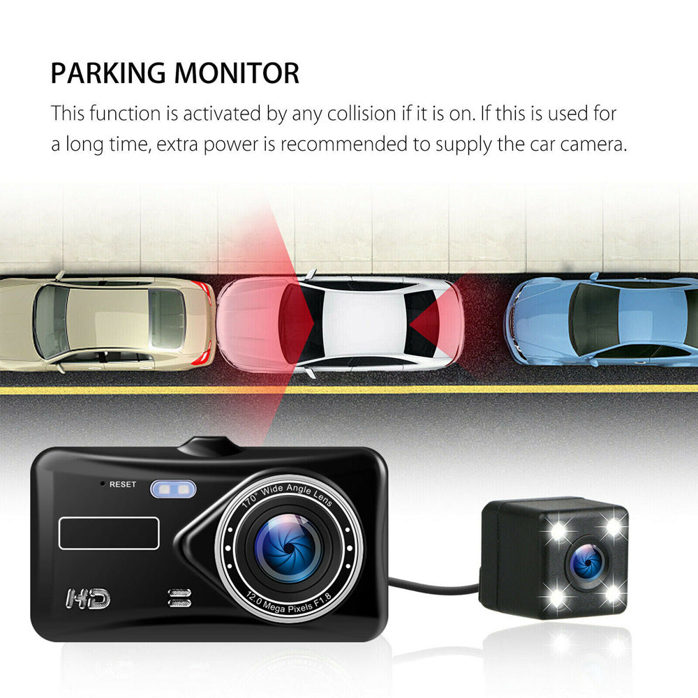 # 4-inch Touchscreen Dual-Lens HD Dash Cam