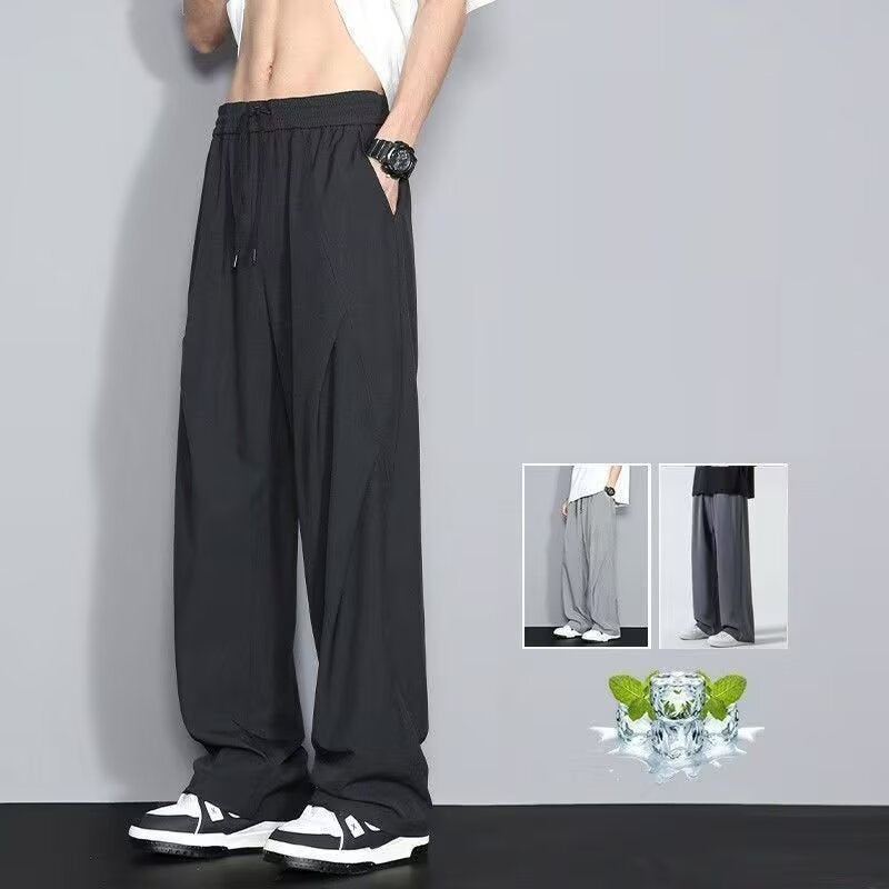 # Men's Ice Silk Straight-Leg Casual Wide-Leg Pants