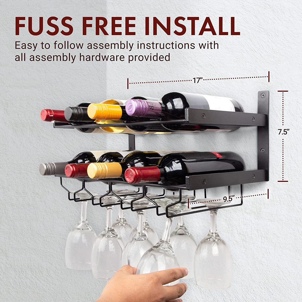# Wall-Mounted Wrought Iron Wine Rack