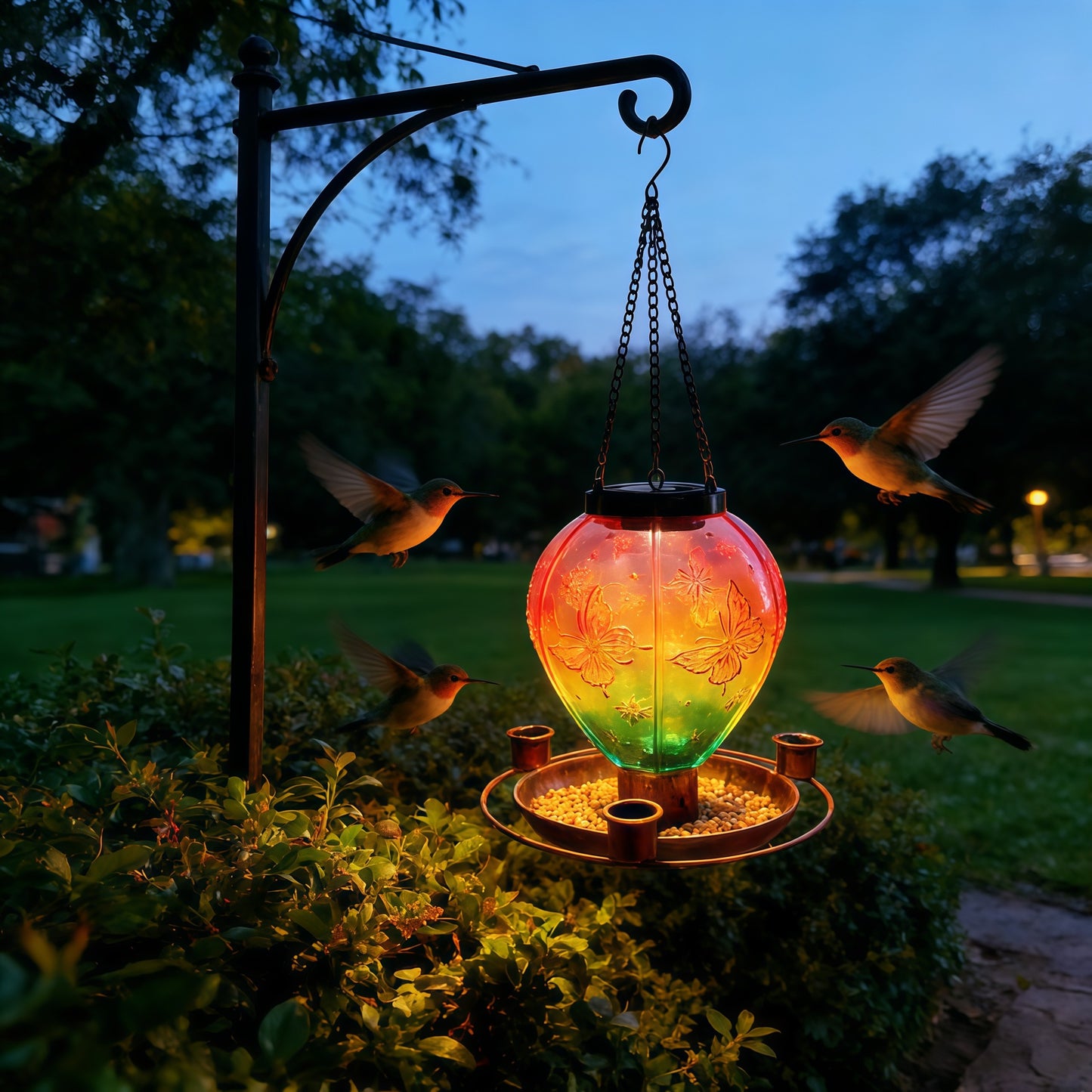 # Butterfly Solar-Powered Bird Feeder Lamp