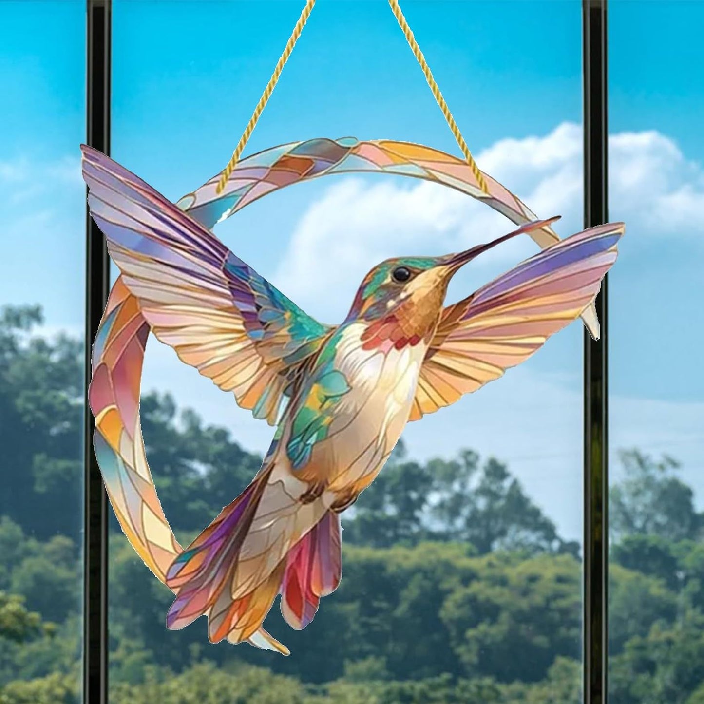 **Transparent Acrylic Hummingbird Wall Hanging Ornament**