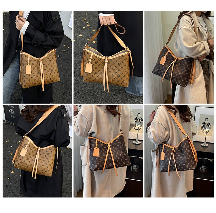# Retro Monogram Canvas Versatile Women's Bag