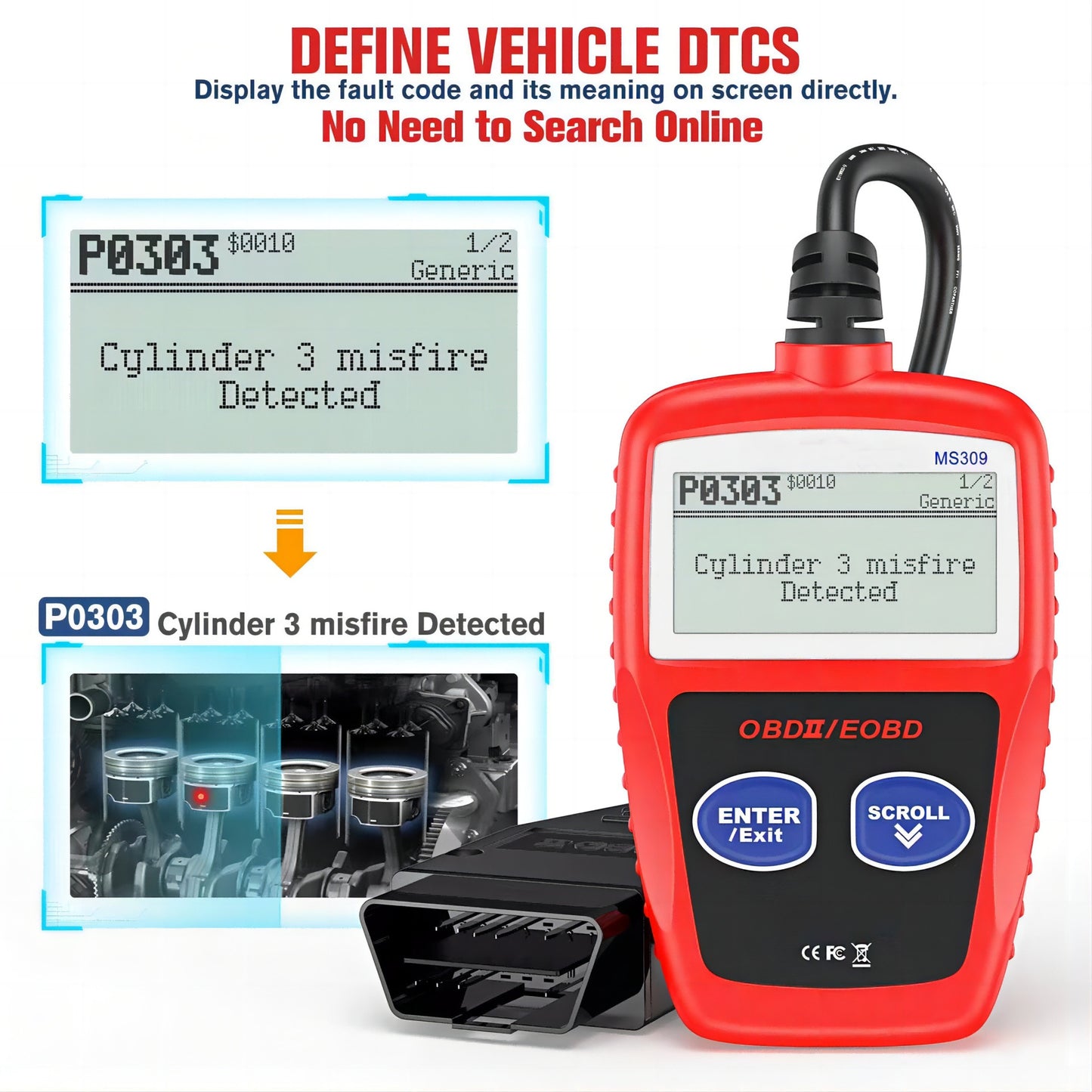 # MS309 Portable OBD2 Car Diagnostic Tool