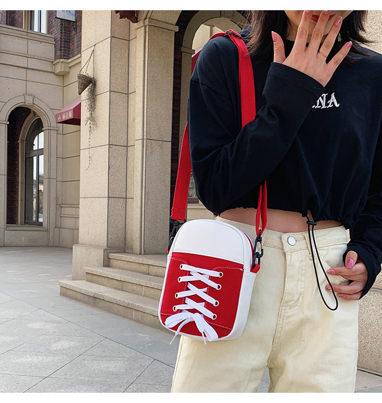Patchwork Canvas Crossbody Bag for Women
