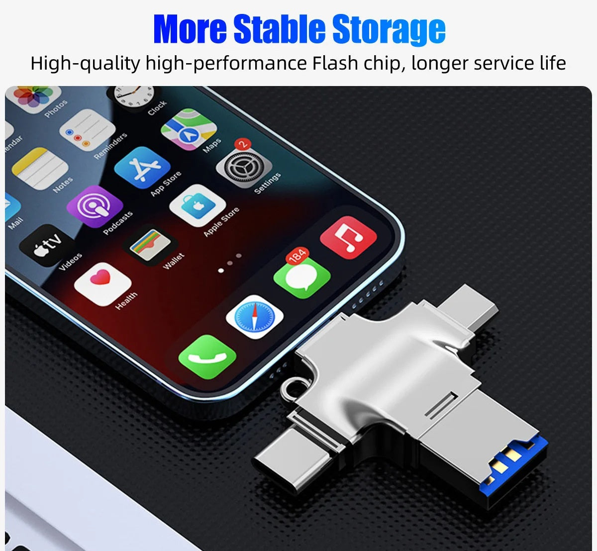 # 4-in-1 Multifunctional Metal Card Reader
