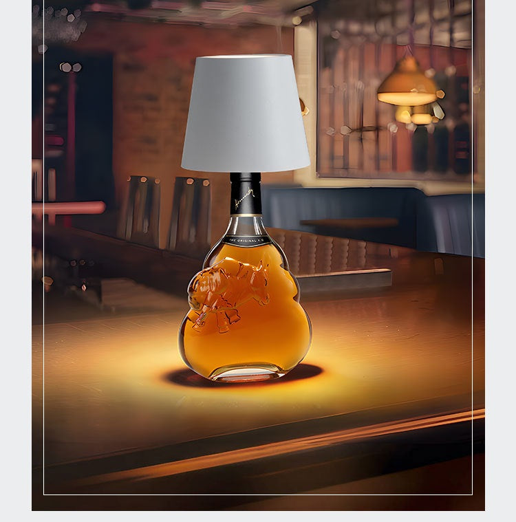 LED Ambient Table Lamp with Insert-Type Wine Bottle Design