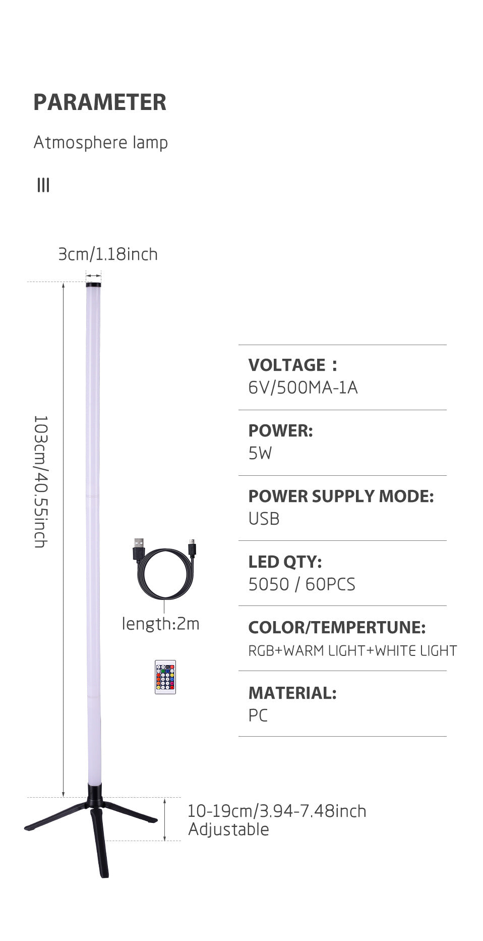 # Remote Control RGB Corner Ambient Light
