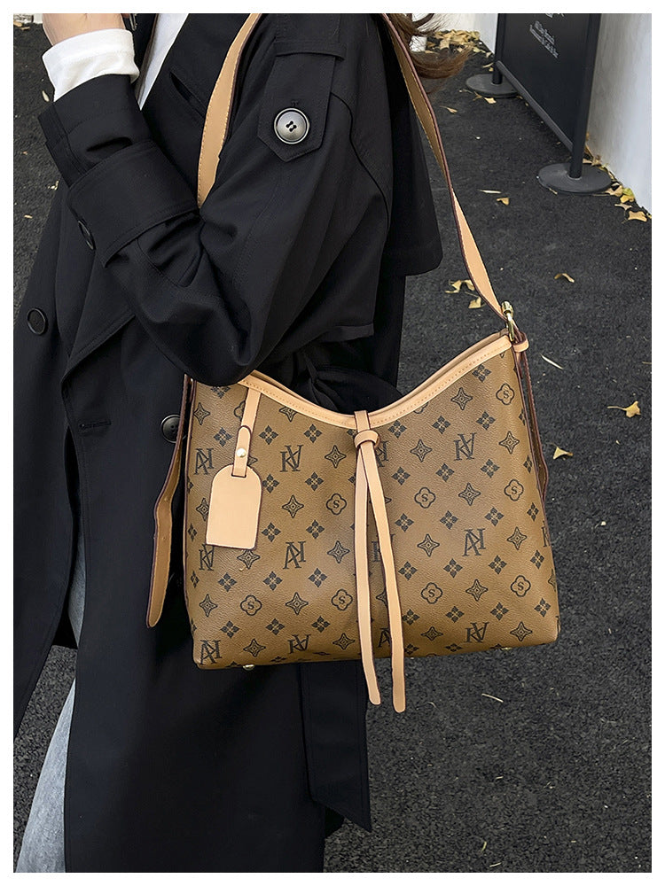 # Retro Monogram Canvas Versatile Women's Bag