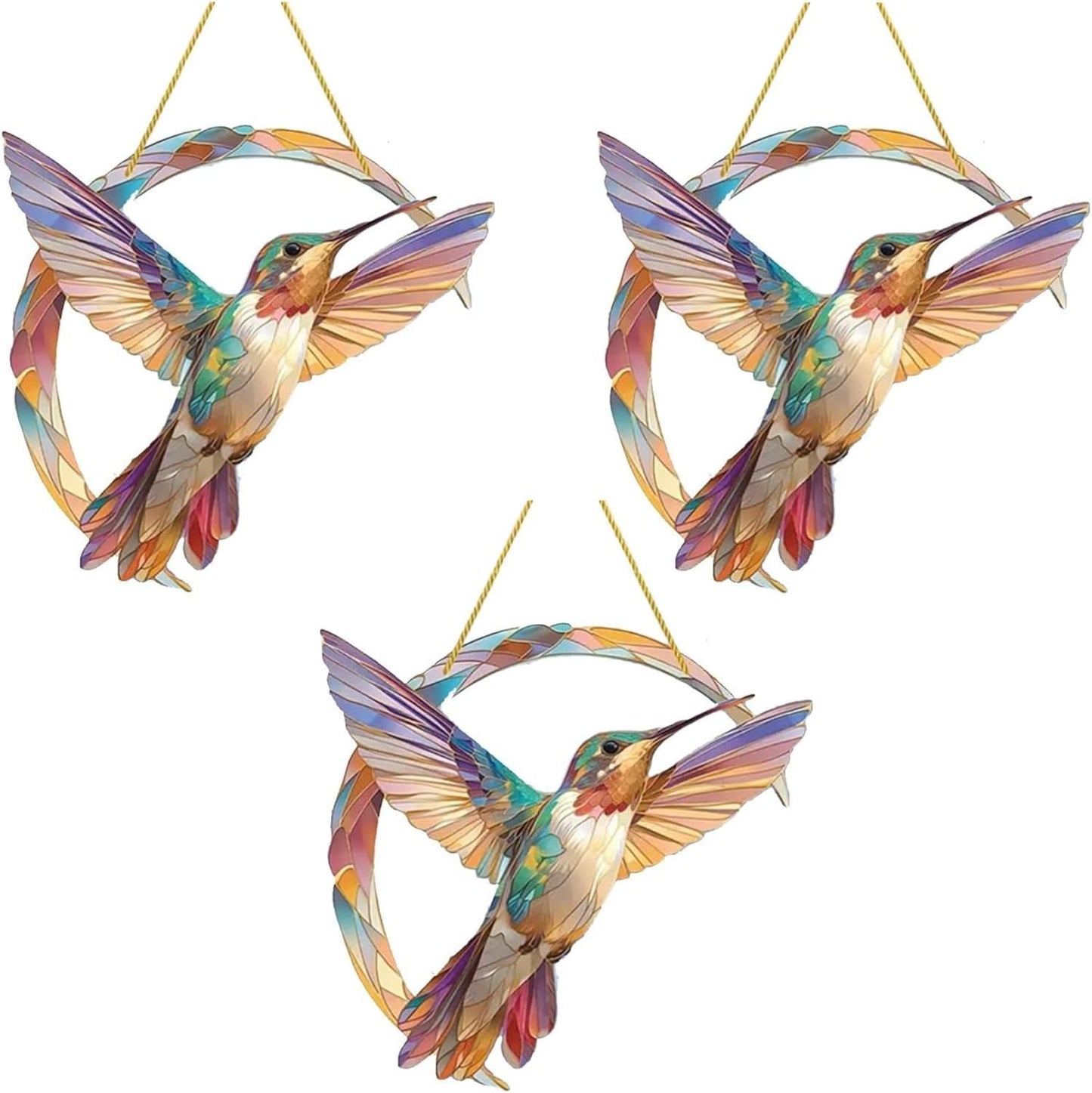 **Transparent Acrylic Hummingbird Wall Hanging Ornament**