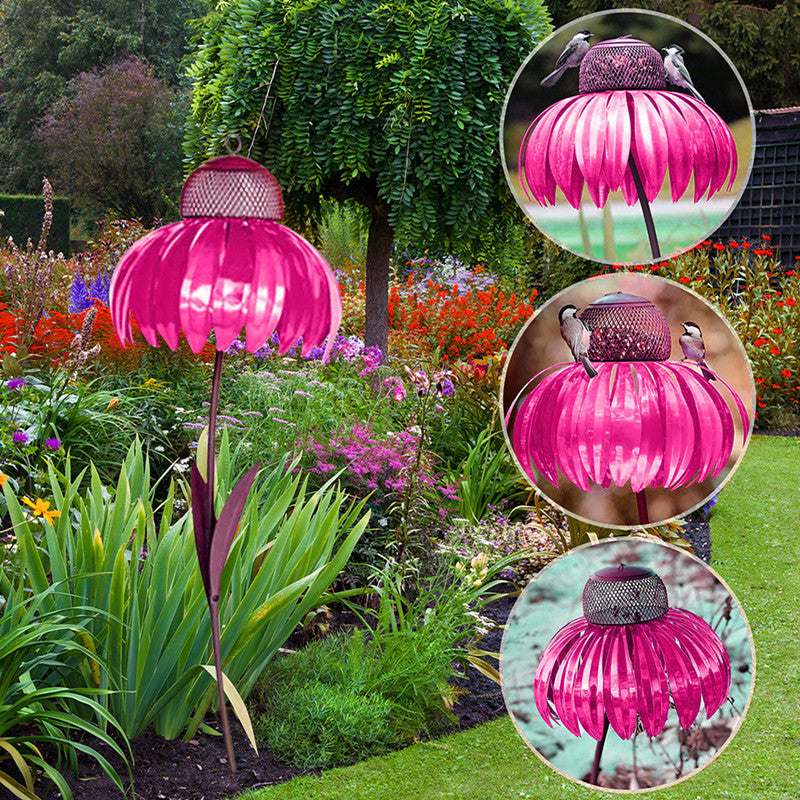 **(Metal Flower Bird Feeder)**