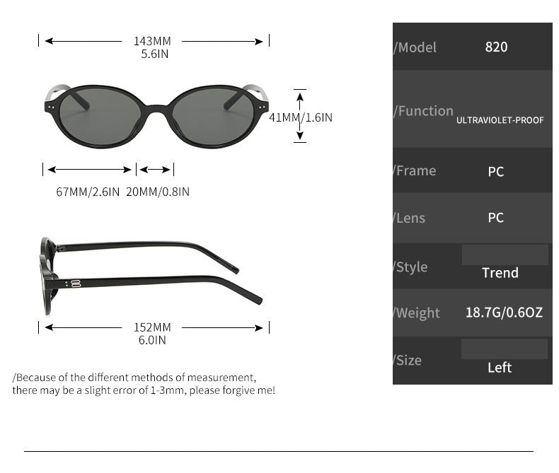 **Women's Brown Oval Frame Sunglasses with UV Protection**