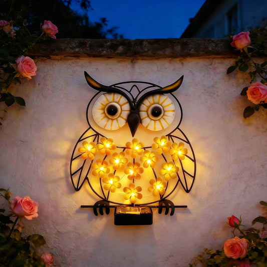 # Iron Owl Solar-Powered Outdoor Wall-Mounted Landscape Light