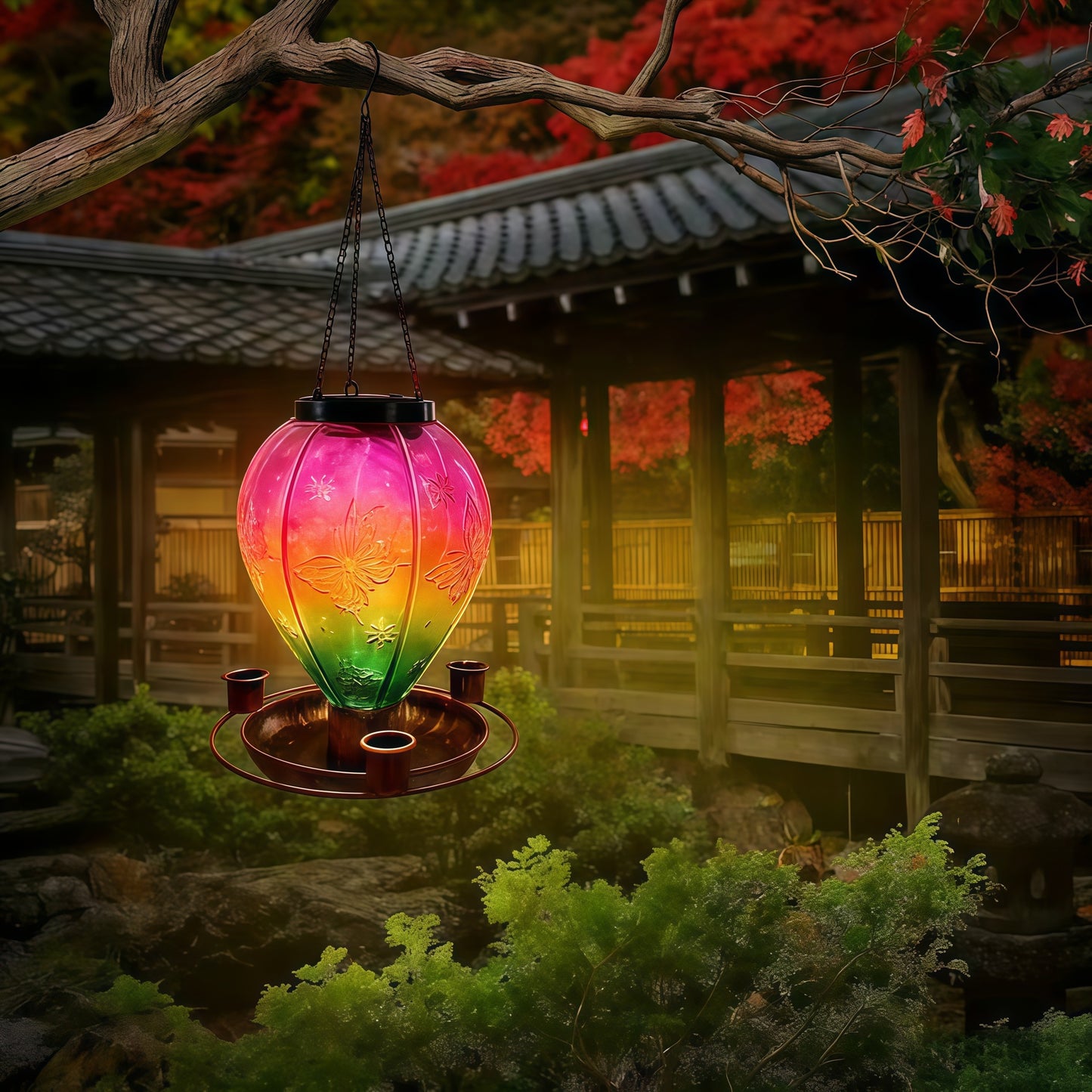 # Butterfly Solar-Powered Bird Feeder Lamp