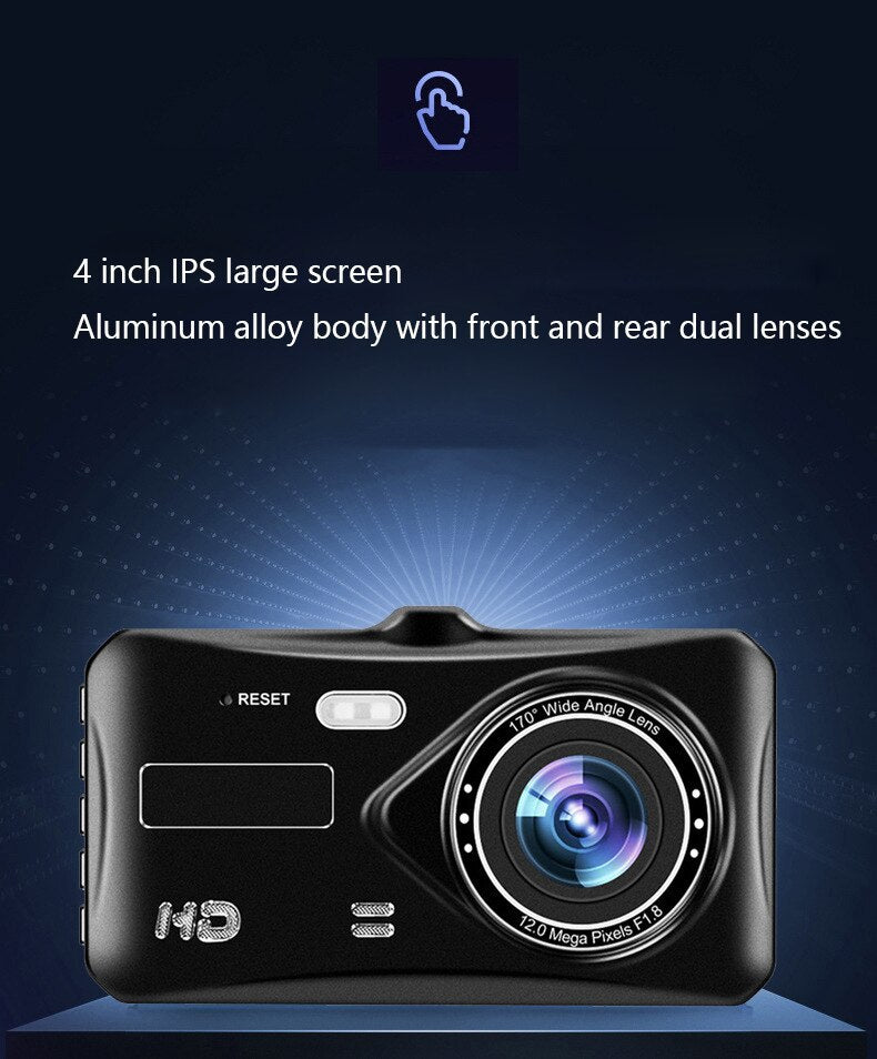 # 4-inch Touchscreen Dual-Lens HD Dash Cam