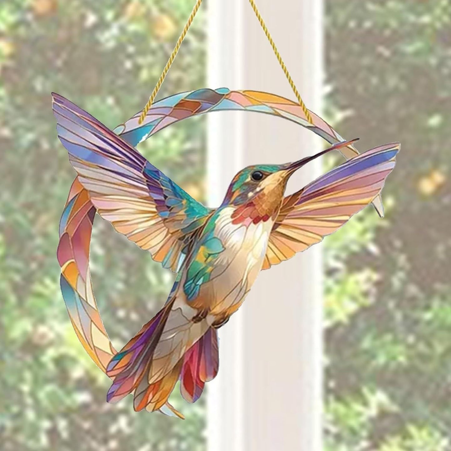 **Transparent Acrylic Hummingbird Wall Hanging Ornament**