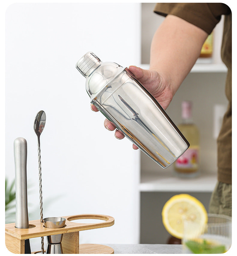 Stainless Steel Bamboo Shaker Set | 4-Piece Set