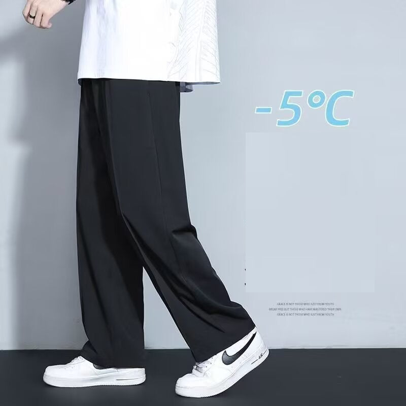 # Men's Ice Silk Straight-Leg Casual Wide-Leg Pants