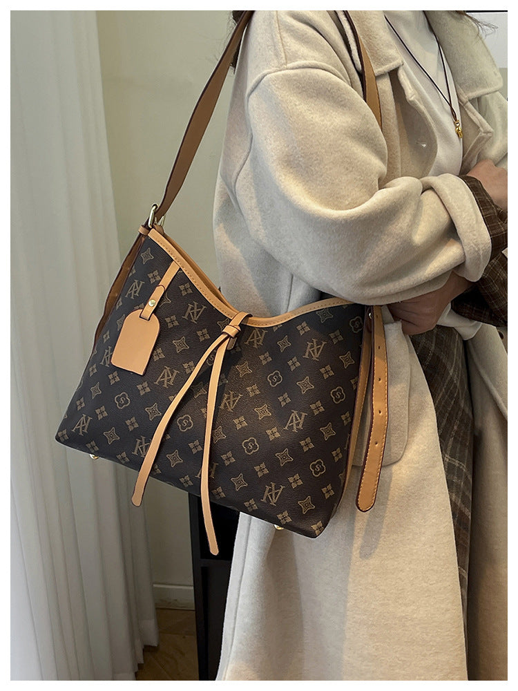 # Retro Monogram Canvas Versatile Women's Bag