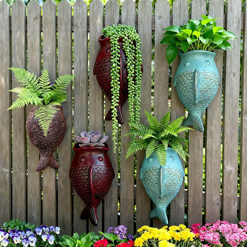 # Spotted Fish Wall-Mounted Flower Pot