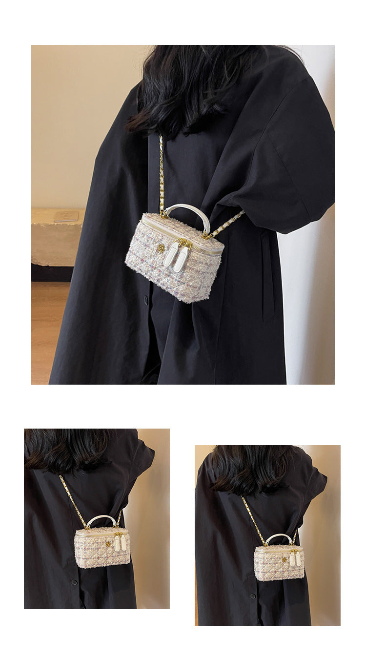**Chanel-Style Wool Chain Bag**