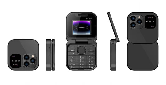 i16 Pro Mini Flip Phone with Physical Buttons