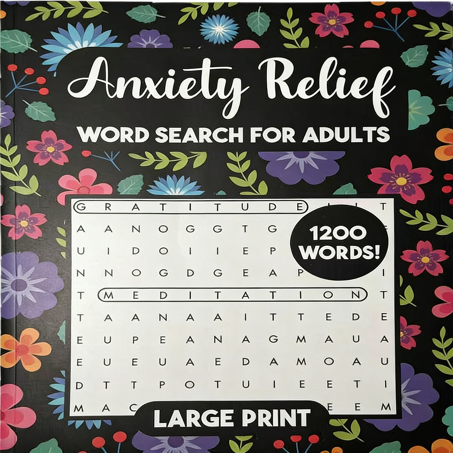 **Anxiety Relief Word Search Coloring Book**