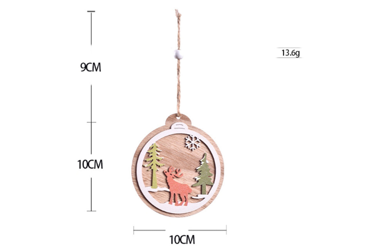 **Christmas Wooden Ornament Set - Multiple 3D Decorations**