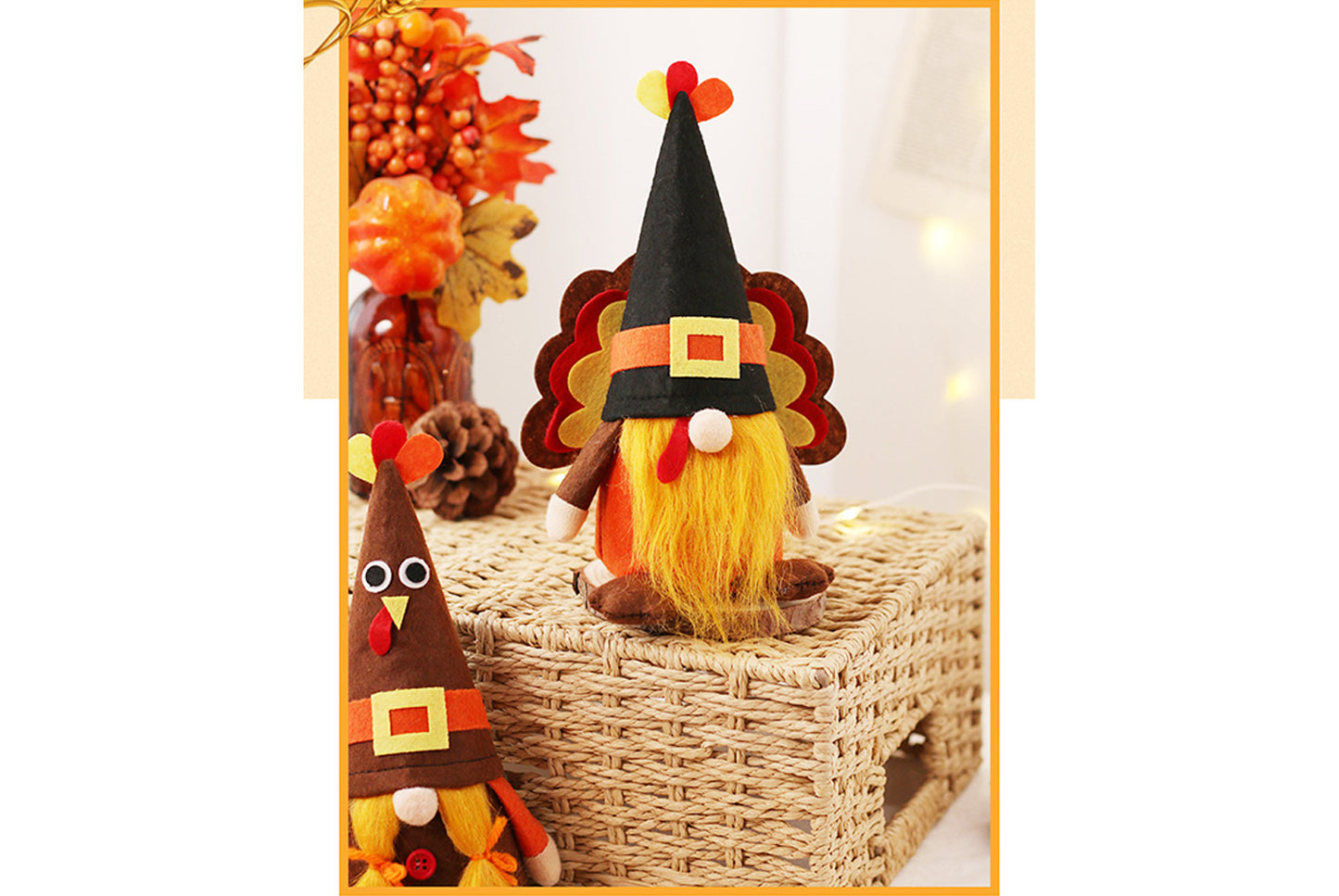 Harvest Festival Turkey Ornament - Cute Faceless Old Man Figure
