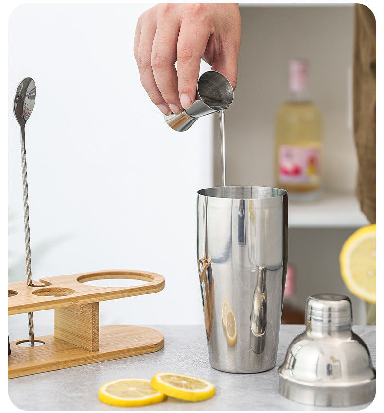 Stainless Steel Bamboo Shaker Set | 4-Piece Set