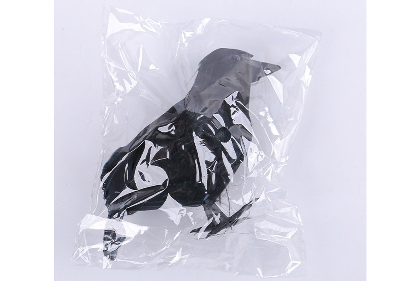**Halloween Feather Crow Desktop Decoration, Black Crow Photography Prop**
