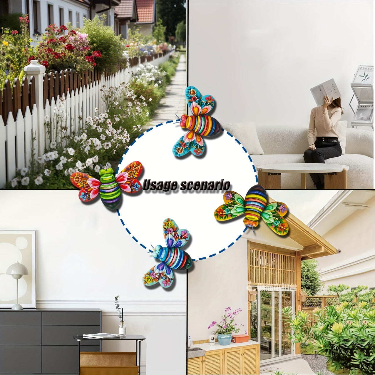 # Wrought Iron Bee Window and Patio Decorative Hanging Piece