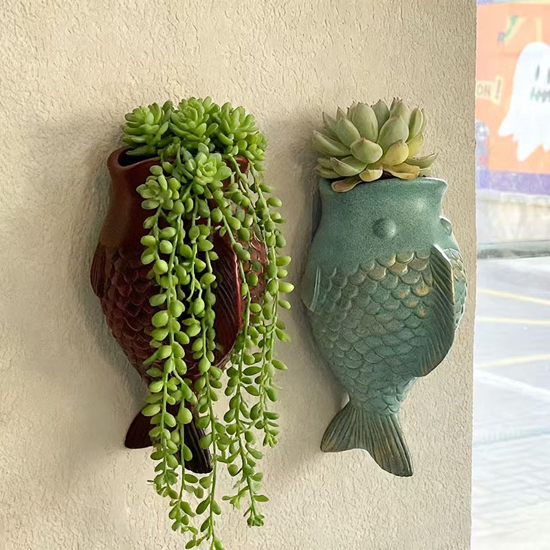 # Spotted Fish Wall-Mounted Flower Pot