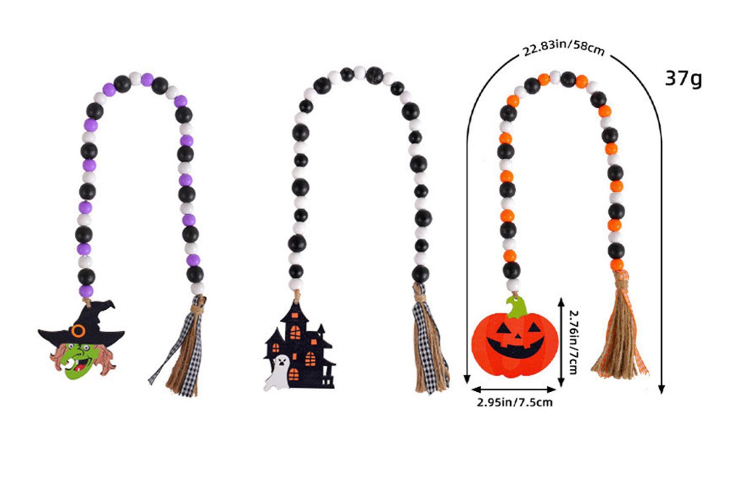 Halloween Wooden Bead Pendant