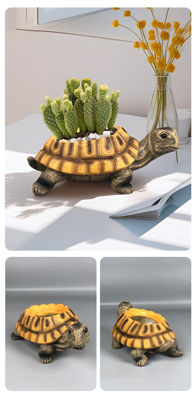 Creative Turtle Resin Flowerpot Ornament