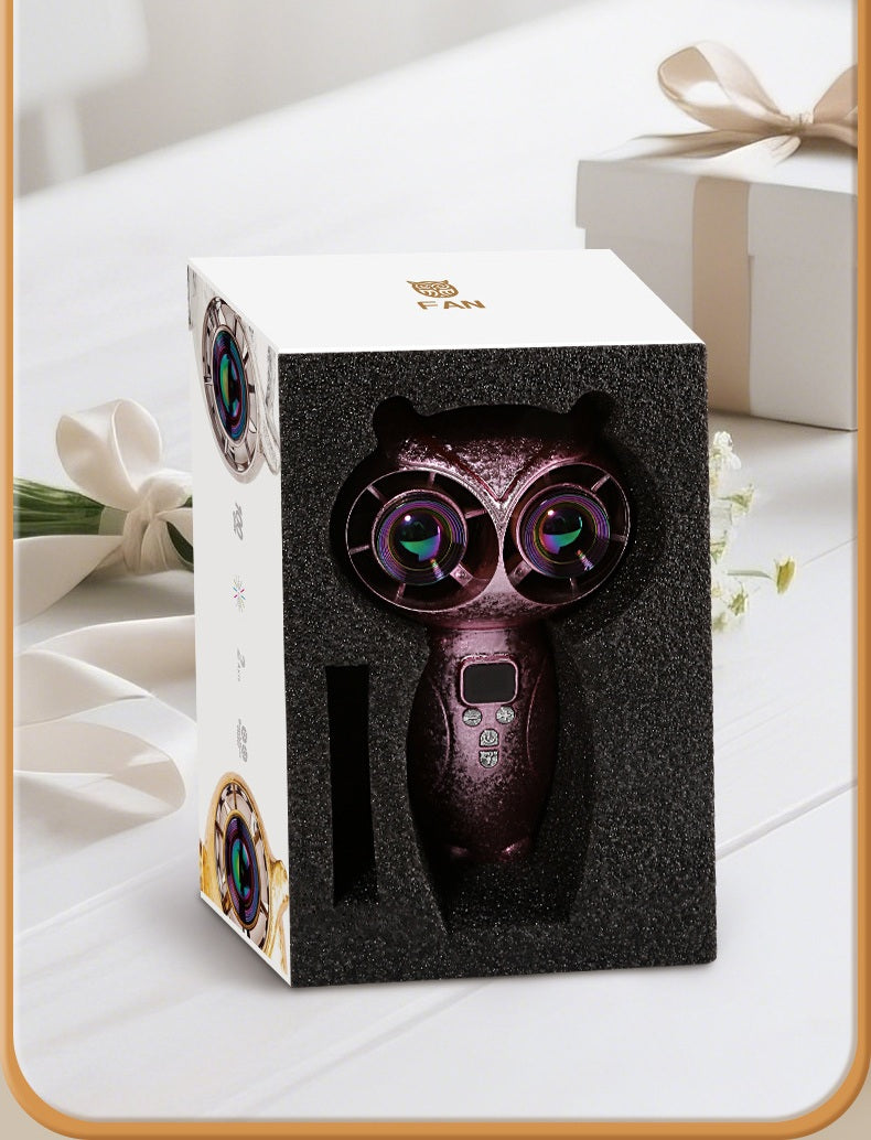 # Owl-Shaped Dual-Turbine Handheld Fan