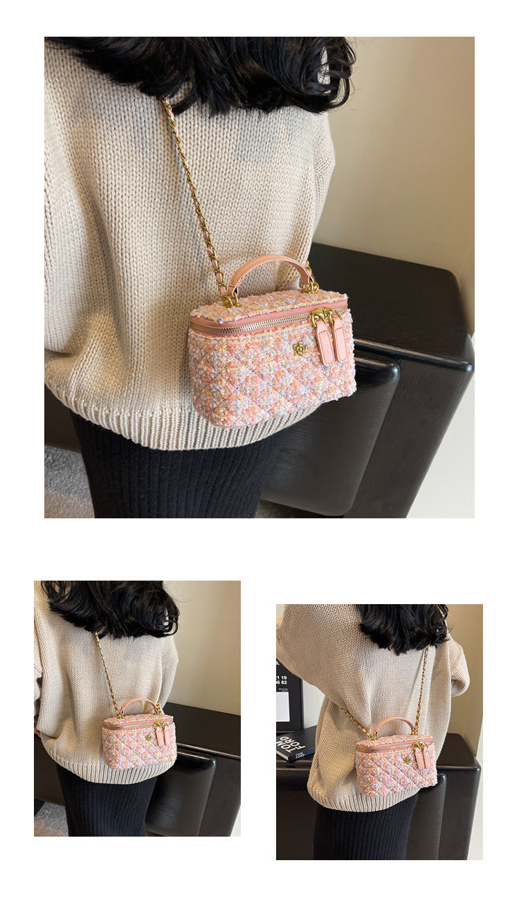 **Chanel-Style Wool Chain Bag**
