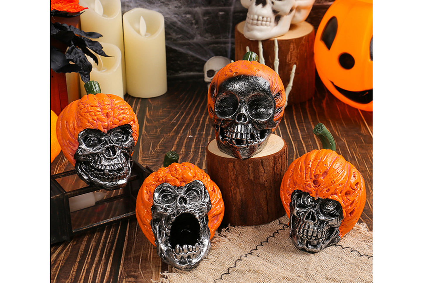 Halloween Resin Skull Figurine