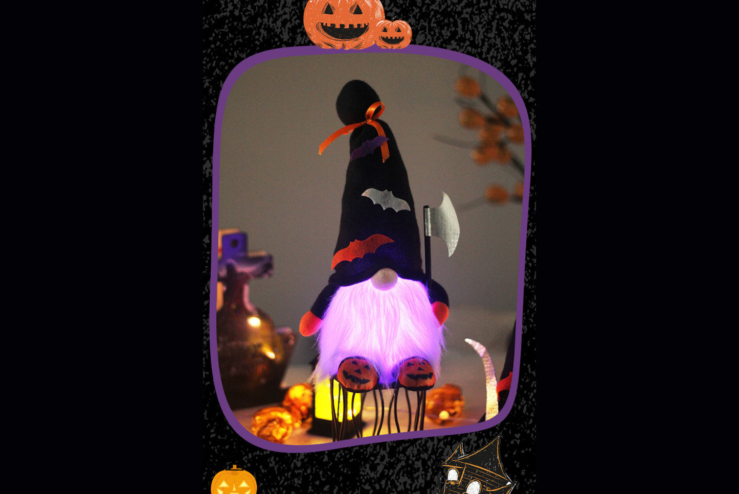 **Halloween Non-Woven Ghost Festival Faceless Old Man Doll with Light**