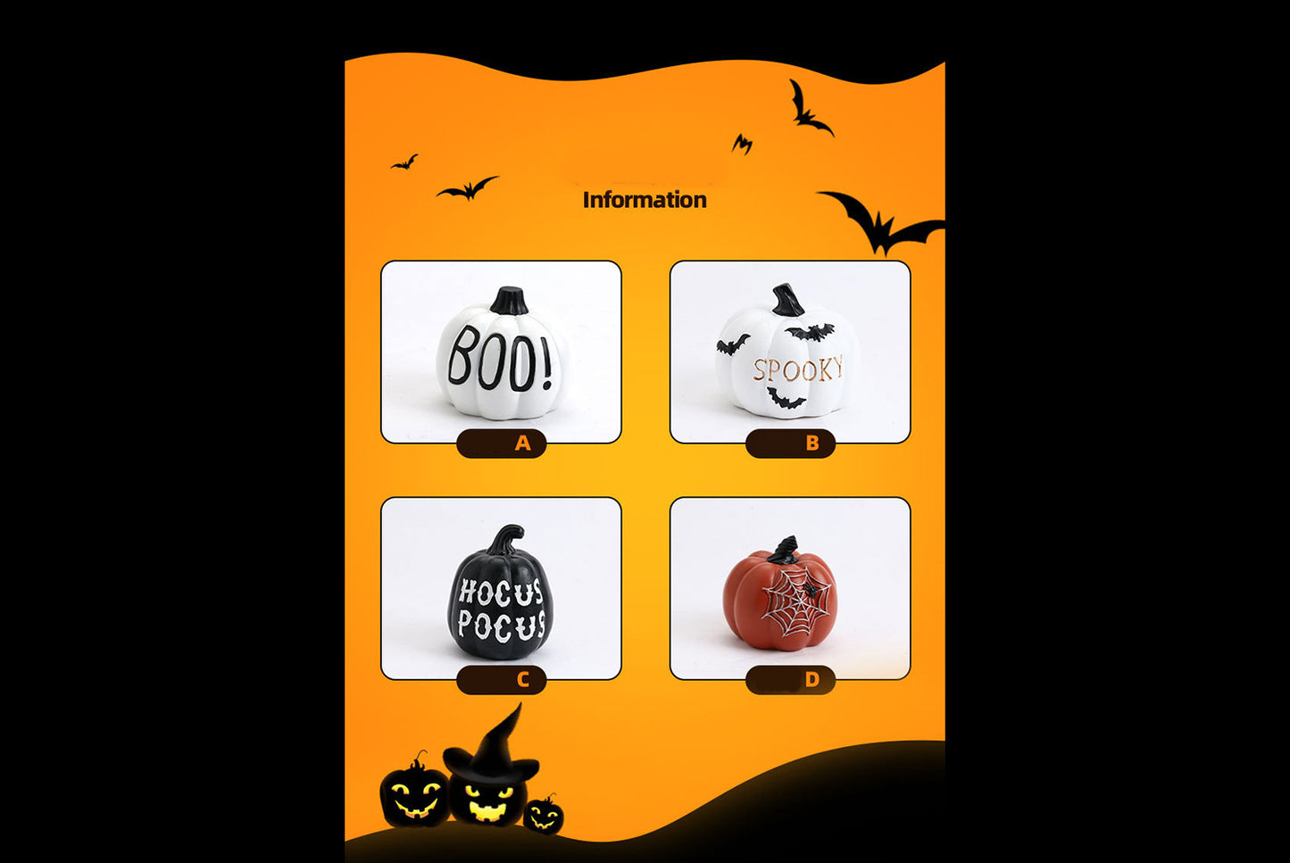 **Halloween Resin Pumpkin Decorative Figure**