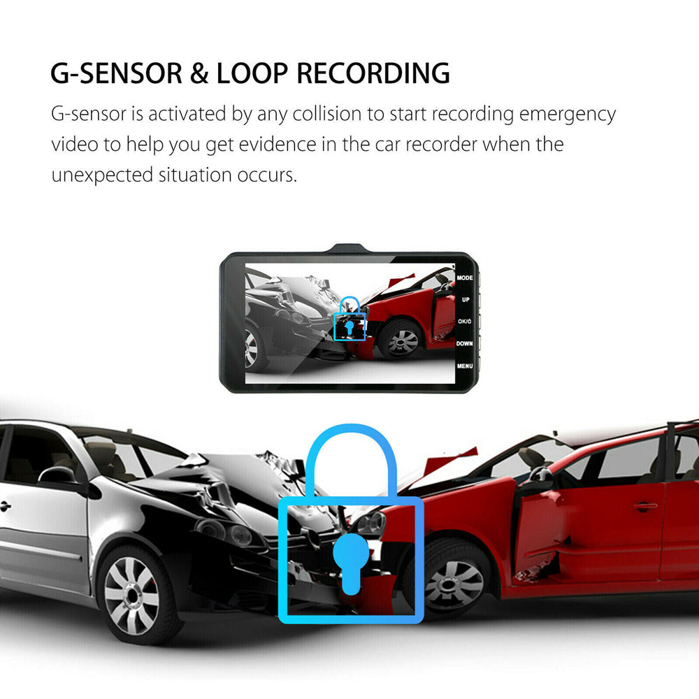 # 4-inch Touchscreen Dual-Lens HD Dash Cam
