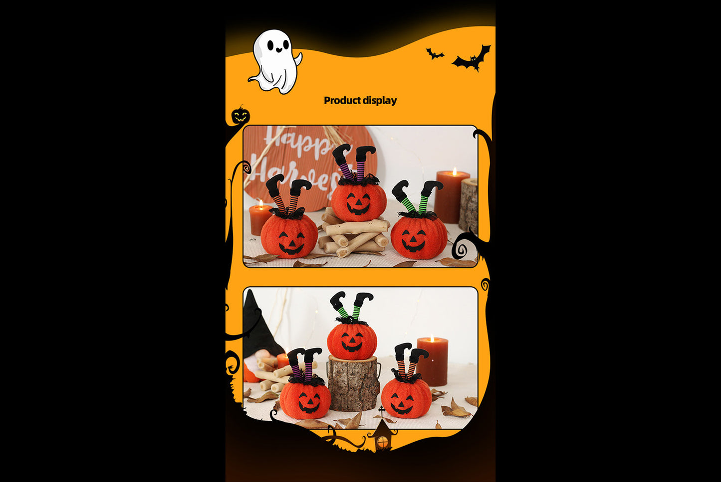 **Halloween Witch's Foot Pumpkin Doll**