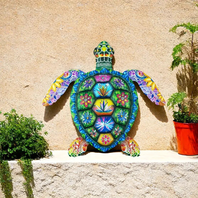 # Wrought Iron Giant Turtle Ocean-Themed Wall Hanging Decoration
