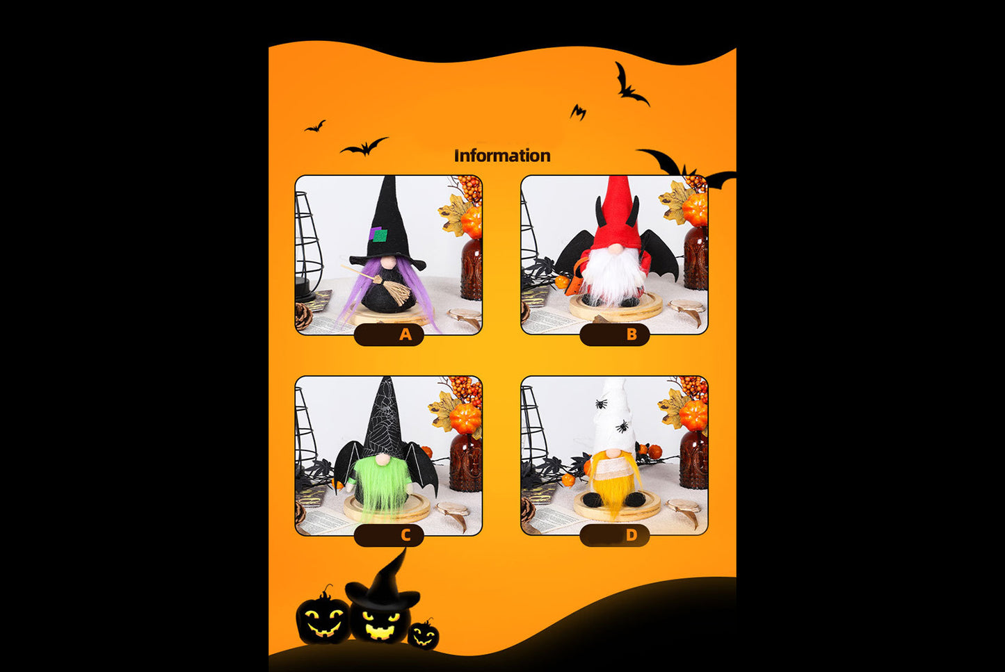 **Halloween Witch Bat Doll Decorative Ornament**