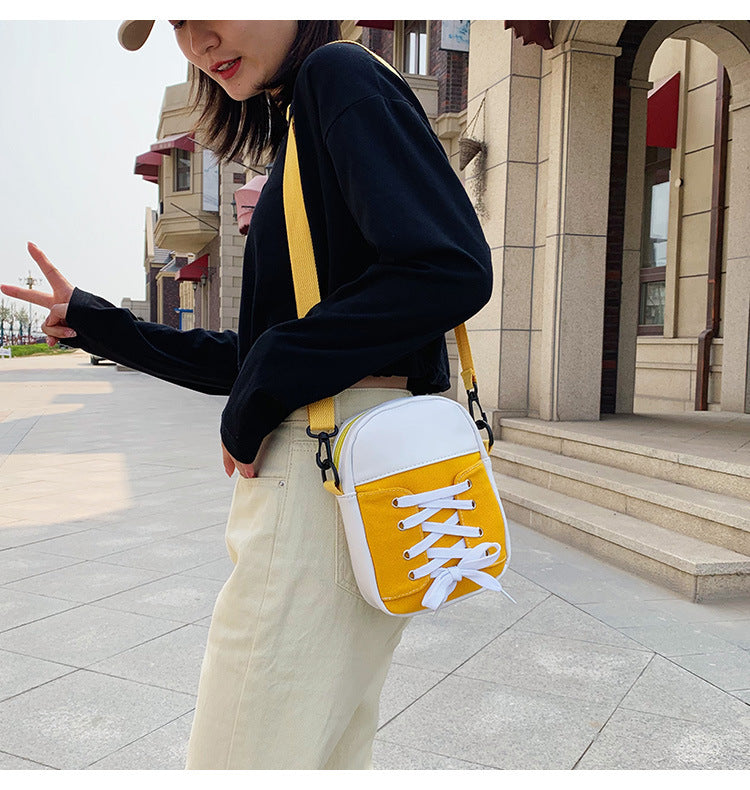 Patchwork Canvas Crossbody Bag for Women